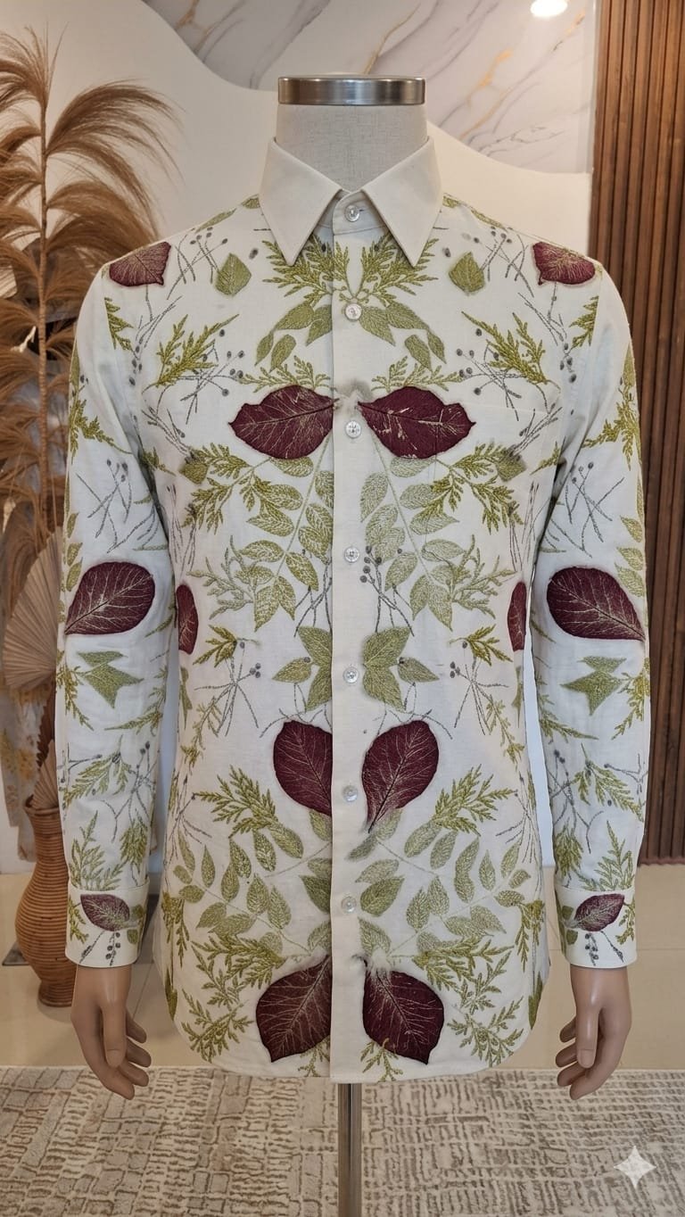 Kemeja Rustic Leaf